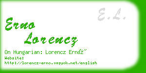 erno lorencz business card